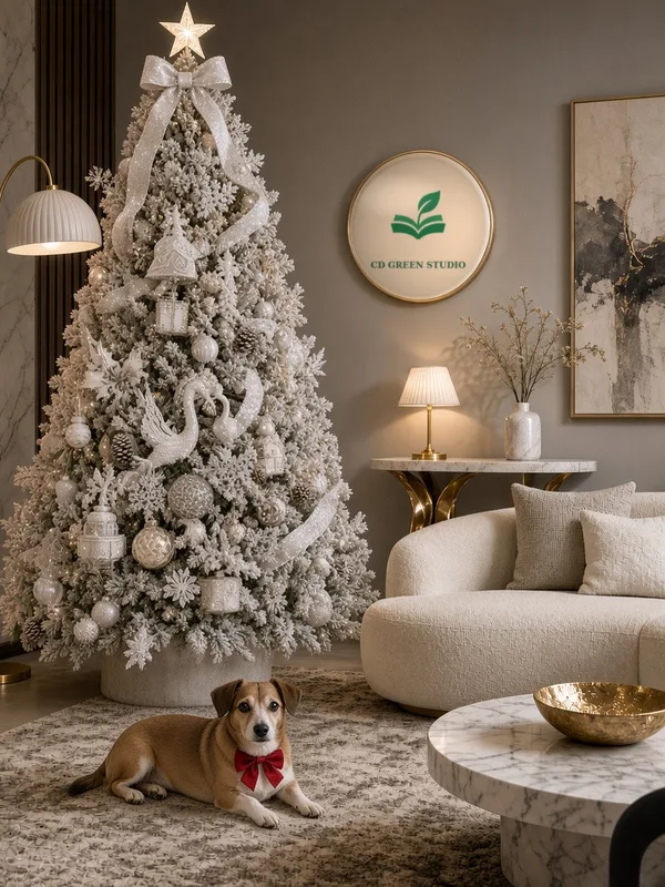 Winter White tree in a contemporary house, CD Green Studio
