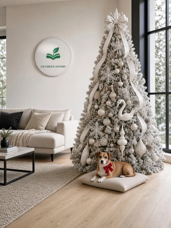 Winter White tree in a modern house, CD Green Studio