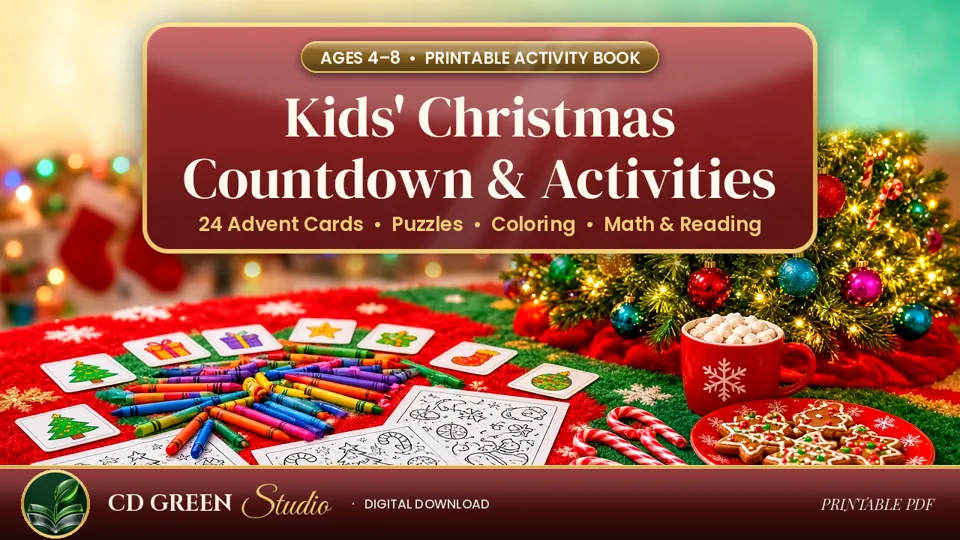 Kids' Christmas Countdown & Activity Book (Ages 4–8) cover