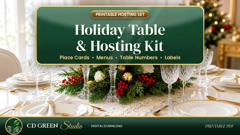 Holiday Table & Hosting Kit: Place Cards, Menus & More cover