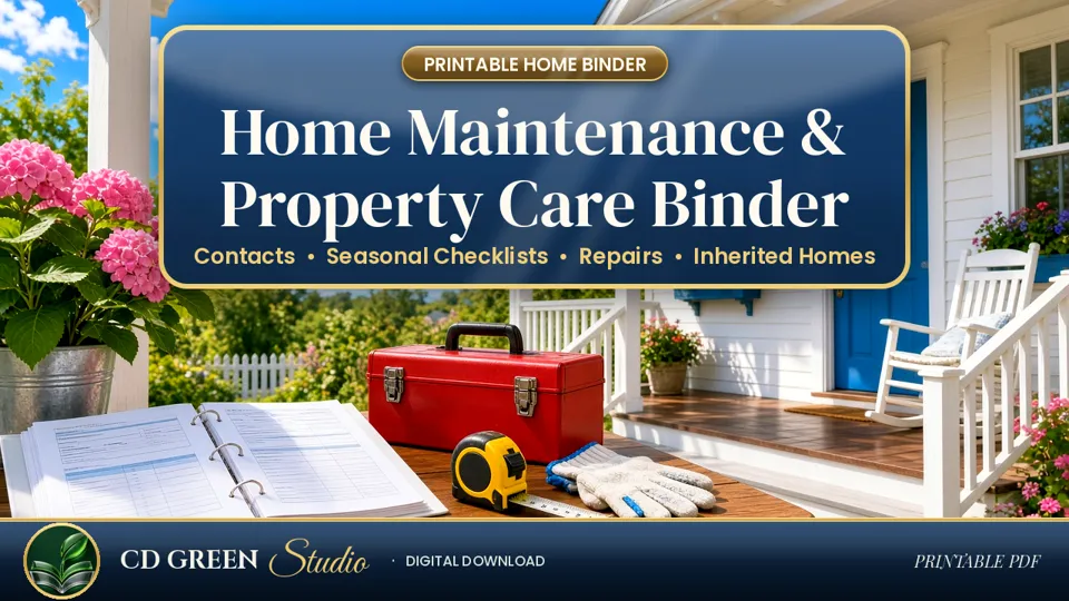 Home Maintenance & Inherited Property Care Binder cover