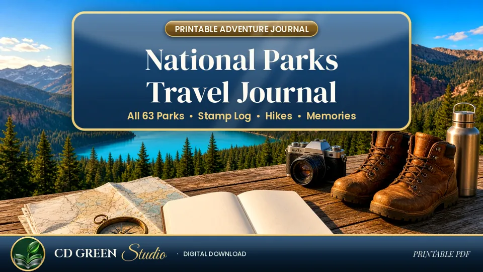 National Parks Travel Journal & Stamp Log: All 63 Parks cover