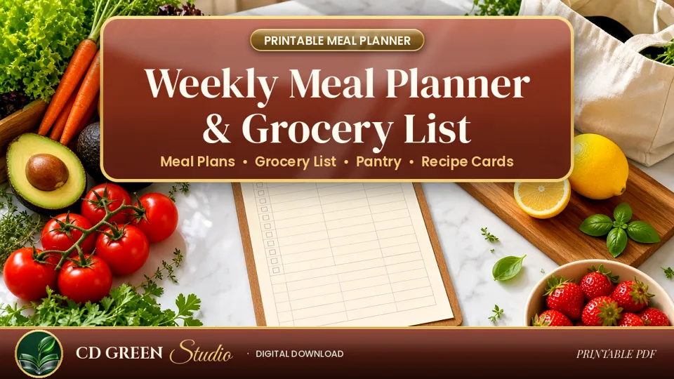 Weekly Meal Planner & Grocery List cover