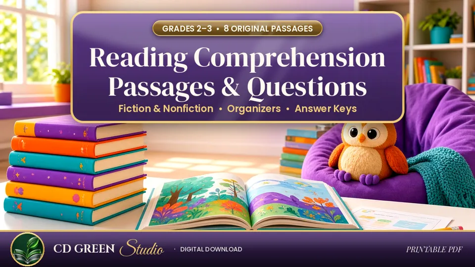 Reading Comprehension Passages & Questions – Grades 2–3 cover